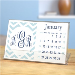 Personalized Chevron Monogram Desk Calendar | Personalized Calendar