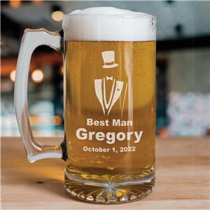 Engraved Groomsman Glass Mug | Engraved Glassware