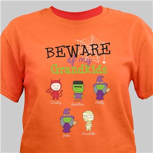 Personalized Beware of My Grandkids Orange T-Shirt 311837ORX