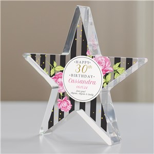 Personalized Stripes Birthday Star | Personalized Birthday Gifts