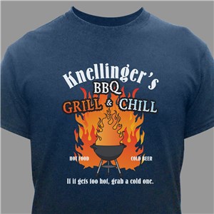 BBQ Grill & Chill Personalized T-Shirt | Grilling Gifts