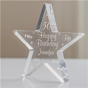 Personalized Happy 50th Birthday Star Keepsake