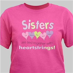 Personalized Heartstrings Sister T-Shirt | Sister Gifts