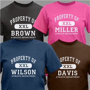 Personalized Property Of Athletic T-Shirt | Personalized t-shirts