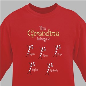 Personalized Candy Cane Sweatshirt