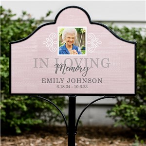 Personalized In Loving Memory Photo Magnetic Sign Set | Personalized Grave Decorations