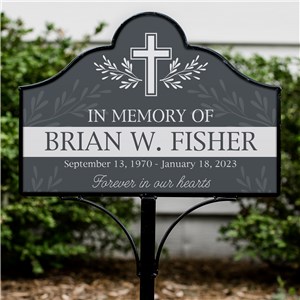 In Memory of Yard Sign with Cross