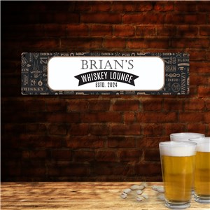 Personalized Whiskey Lounge Wall Sign