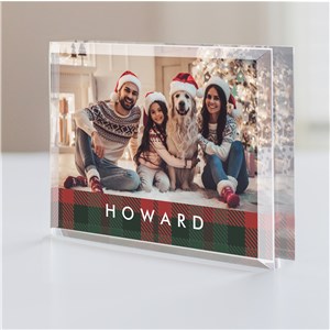 Personalized Plaid Photo Acrylic Keepsake