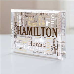 Personalized Family Word Art Acrylic Keepsake