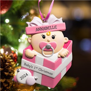 Personalized Special Delivery Girl Ornament | Personalized Baby's First Christmas Ornament