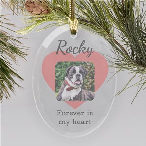 Heart Photo Memorial Glass Ornament | Pet Memorial Ornaments