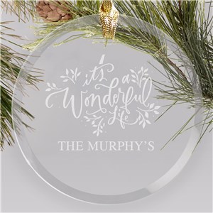 Personalized Wonderful Life Glass Ornament | Glass Christmas Ornament With Name