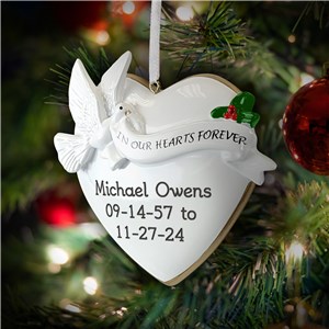 In Our Hearts Forever Memorial Ornament | Personalized Memorial Ornament