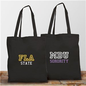 Personalized School Spirit Black Tote Bag 8226492BK