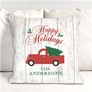 Red Truck Christmas Tree Pillow