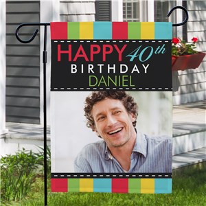 Personalized Photo Birthday Garden Flag | Personalized Happy Birthday Flags