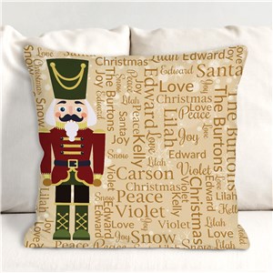 Personalized Nutcracker Word Art 14 x 14 Throw Pillow