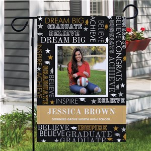 Personalized Graduate Word Art with Photo Garden Flag 830175402X