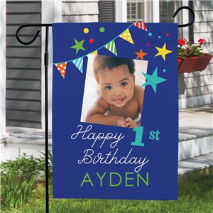 Personalized Birthday Photo Garden Flag