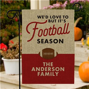 It's Football Season Personalized Burlap Garden Flag