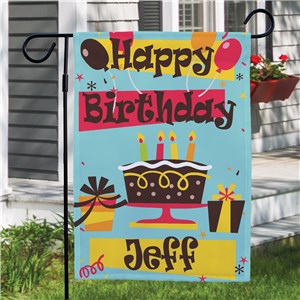 Personalized Happy Birthday Garden Flag