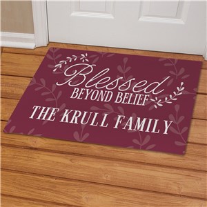 Personalized Blessed Beyond Belief Doormat | Personalized Doormat