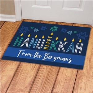 Personalized Menorah Happy Hanukkah Doormat