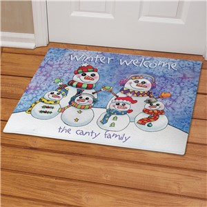 Personalized Snowman Family Doormat 83137727