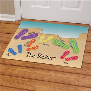 Personalized Flip Flop Family Welcome Doormat 83163217X