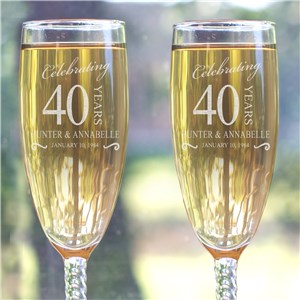 Engraved Celebrating Anniversary Flute Set  85151120