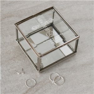 Engraved First Holy Communion Glass Jewelry Box | Personalized Keepsake Box