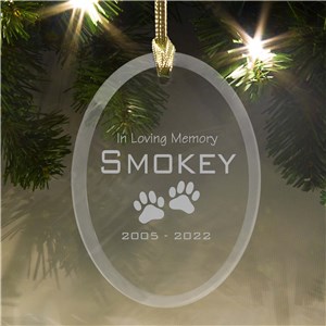 Pet Memorial Glass Ornament | Pet Memorial Ornament