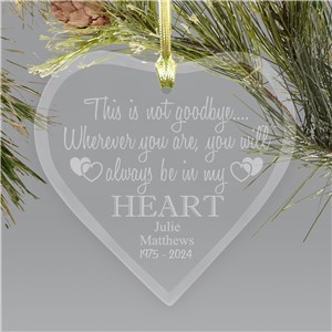 Engraved Memorial Heart Ornament | Glass | Memorial Ornament