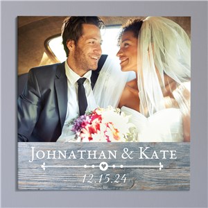 Personalized Rustic Photo Wall Canvas | Personalized Wedding Canvas Art