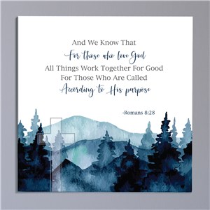 Bible Verses Blue Mountain Scene Canvas 91223764X