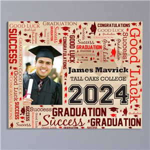 Graduation Photo Word-Art Canvas | Personalized Word Art