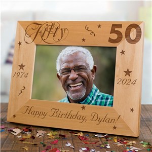 Personalized 50th Birthday Picture Frame | Personalized Wood Picture Frames