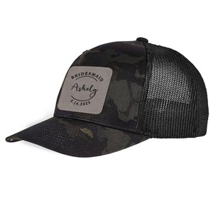 Personalized Wedding Party Camo Trucker Hat with Patch