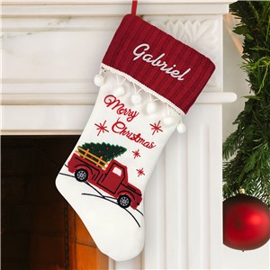 Embroidered Red Truck Stocking E21638583