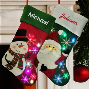 Embroidered Light Up Christmas Stocking E21638586X