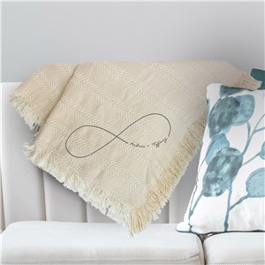 Embroidered Couples Infinity Chenille Throw E7764147OL