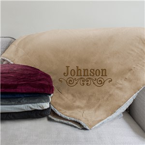 Embroidered Custom Sherpa Blanket