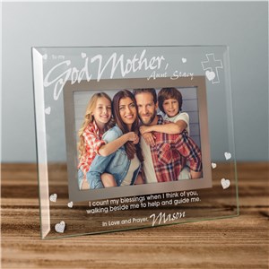 Godparent Glass Personalized Picture Frame | Personalized Baptism Frames