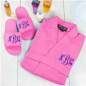 Embroidered Monogram Robe & Slipper Set