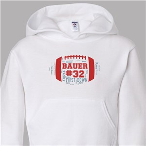 Personalized Word-Art Kids' Football Hoodie