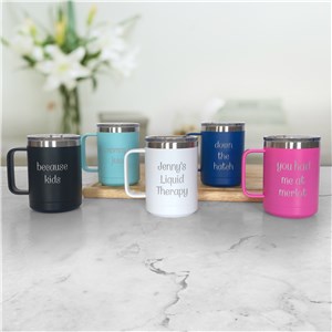 Engraved Any Three Line Message Insulated Mug