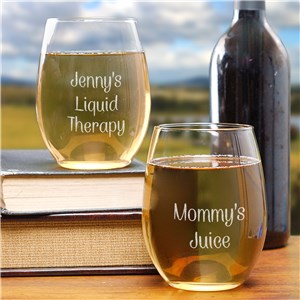 Engraved Any Message Stemless Wine Glass L1055095