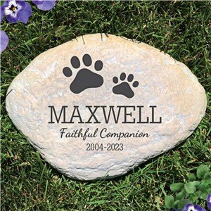 Personalized Pet Print Memorial Garden Stone | Pet Memorial Stones Personalized