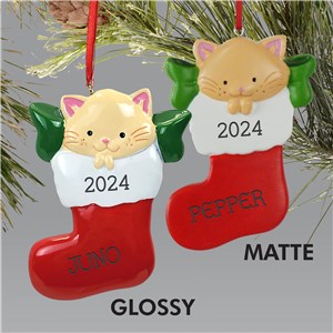 Cat Stocking Christmas Ornament | Pet Christmas Ornament